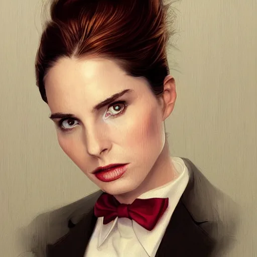 Image similar to A masterpiece portrait of a Female version of Christian Bale from American Psycho. medium shot, intricate, elegant, highly detailed. trending on artstation, digital art, by Stanley Artgerm Lau, WLOP, Rossdraws, James Jean, Andrei Riabovitchev, Marc Simonetti, Yoshitaka Amano