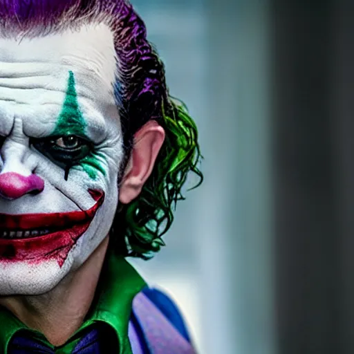 Prompt: film still of Andy Serkis as joker in the new Joker movie
