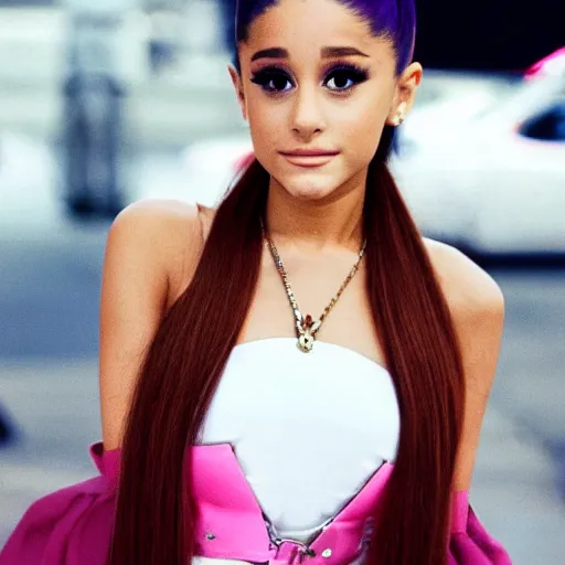 Prompt: ariana grande, retro futuristic fashion, photography award winning, retrofuturistic photo