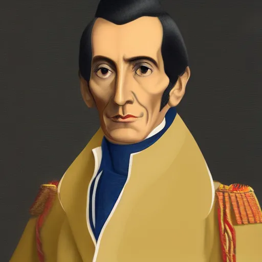 Prompt: Simon Bolívar, full body portrait, dramatic lighting, volumetric lighting, sharp focus