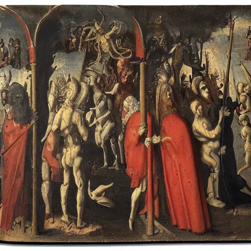 Image similar to painting of hell early flemish art