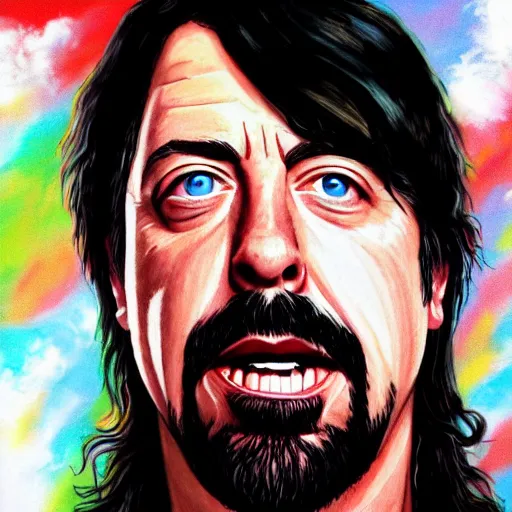 Image similar to dave grohl in gta v covert art painted by stephen bliss, centered, uncropped