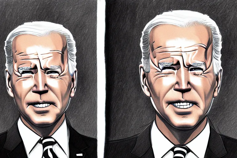 Image similar to biden drawn by deviantart, high quality