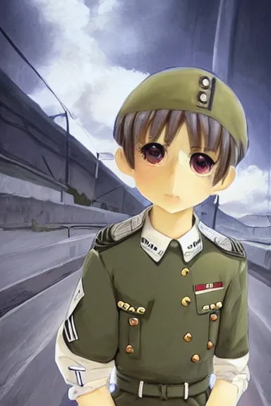 Image similar to beautiful little boy in nazi male uniform. made in abyss art style, sharps focus, cute detailed artwork, anatomically correct, ilya kuvshinov, reflection, perfect composition, wallpaper mobile, digital art, detailed anime soft face, symmetrical face, western comic, illustration, realistic, nazism, smooth, lois van baarle, gold ration, soft details