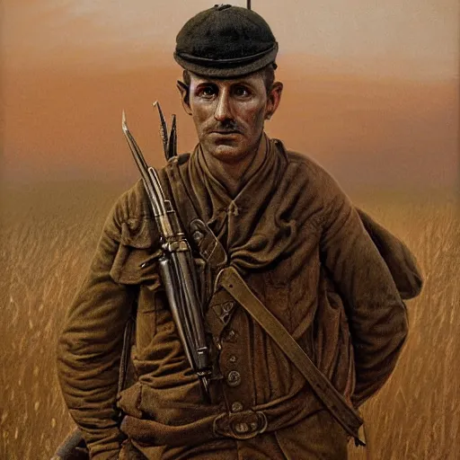 Prompt: a detailed photorealistic sepia - toned color portrait painting of a 1 9 1 7 worried clean - shaven british lieutenant in field gear in north arabia, ultra realistic, intricate details, atmospheric, dark, brooding, highly detailed, by clyde caldwell