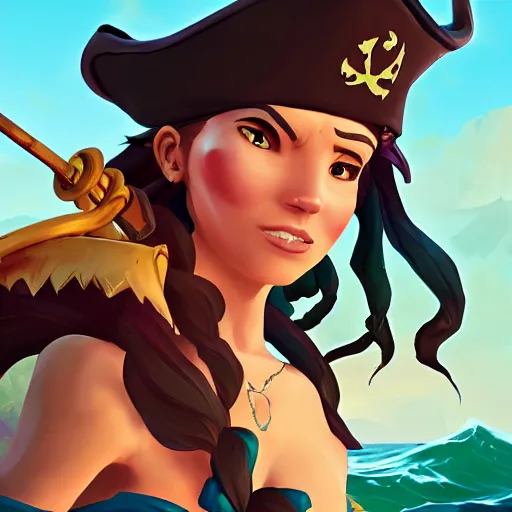 Image similar to jack the pirate mermaid on sea of thieves game avatar hero, behance hd by jesper ejsing, by rhads, makoto shinkai and lois van baarle, ilya kuvshinov, rossdraws global illumination