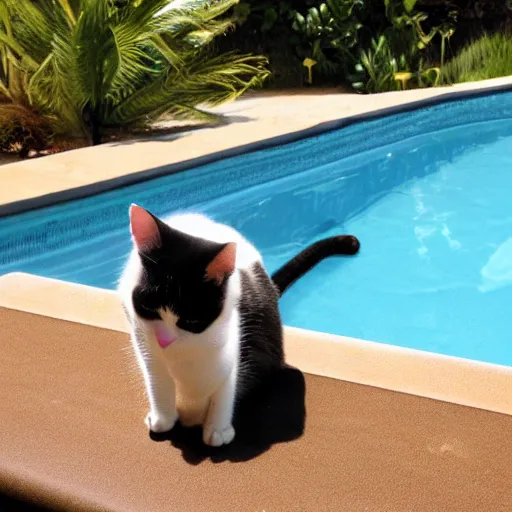 Image similar to cat at poolside