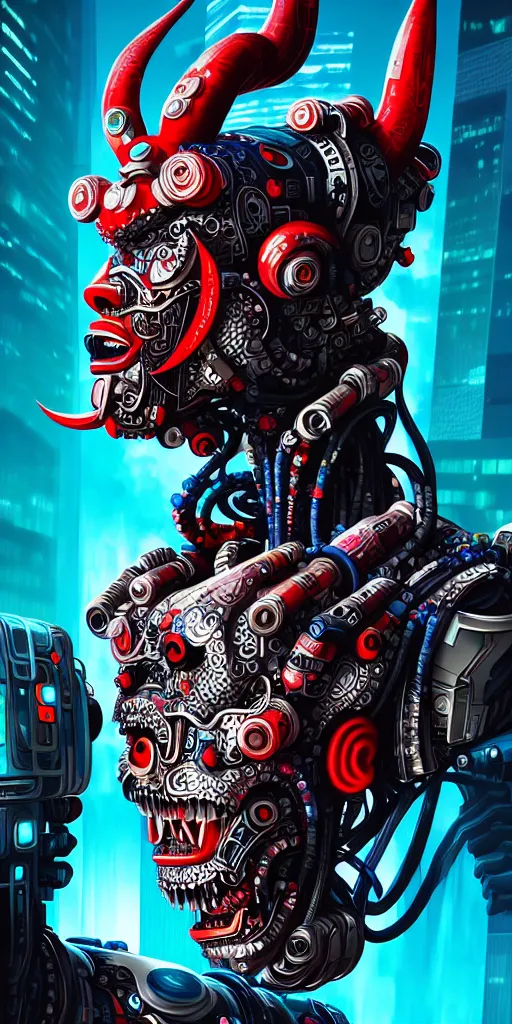 Prompt: cyberpunk oimmortal beast from chinese mythology cyborg portrait, illustration, pop art, splash painting, by lucusfilm, weta studio and james jean, 8 k