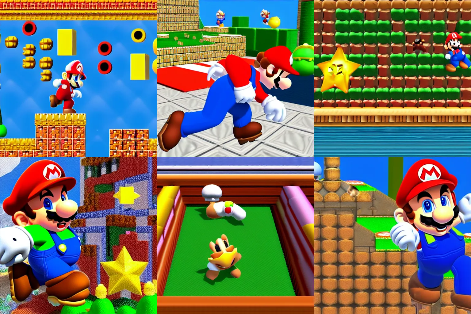 Prompt: super mario 64 with modern graphics, 8k, Full HD