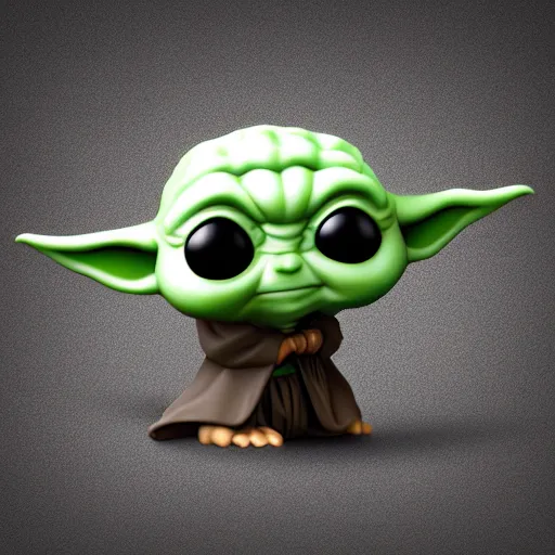 Image similar to cute isometric baby yoda funko pop