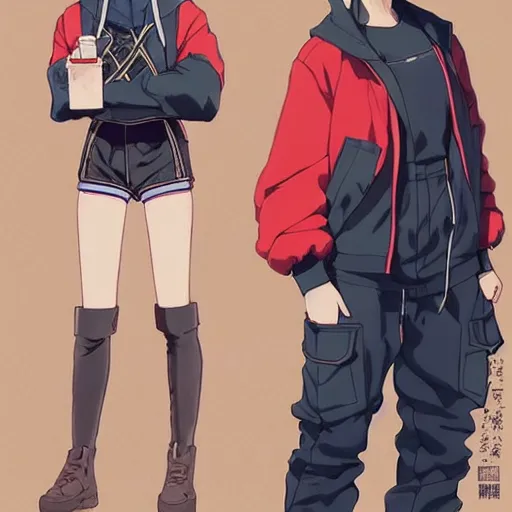 Image similar to a beautiful! boyish! natalie portman alluring gravure! model, wearing oversized mayan bomber jacket and leotard with overalls, bulky poofy bomber jacket with mayan patterns, gapmoe yandere grimdark, trending on pixiv fanbox, painted by greg rutkowski makoto shinkai takashi takeuchi studio ghibli, akihiko yoshida