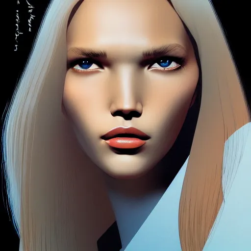 Prompt: sasha luss retro minimalist portrait by jean giraud, moebius starwatcher comic, sharp, smooth face, 8 k