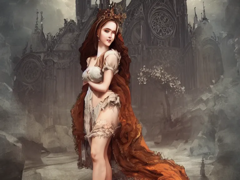 Image similar to full body portrait of a woman styled after a baroque cathedral 🍑, fantasy artwork, award winning, very very very very very very very beautiful scenery, artstation