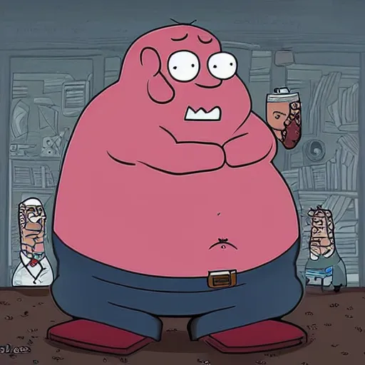 Image similar to necronomicon with peter griffin's face