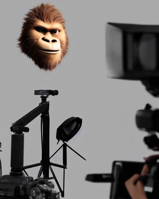 Prompt: A Sasquatch news Reporter, Studio Lighting, photorealistic