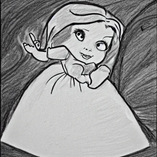 Image similar to child's crayon drawing of belle