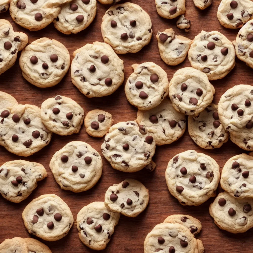 Image similar to close - up view of cute cookies on top of a wooden table, 8 k, high detail, photorealistic, proper shading