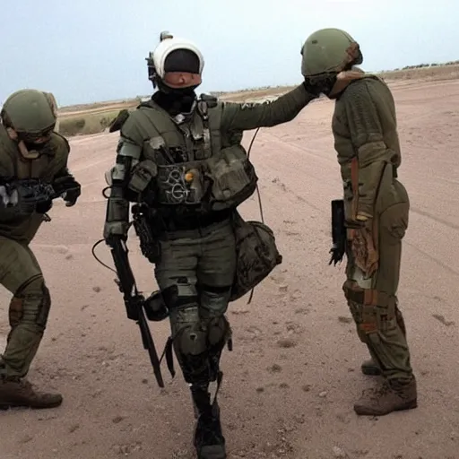 Image similar to martian being arrested by russian special forces