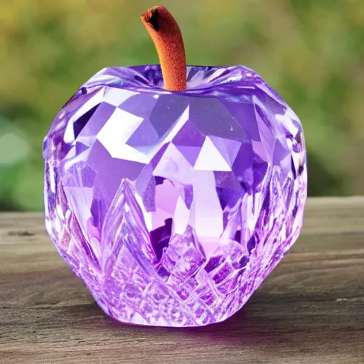 Prompt: a crystal apple