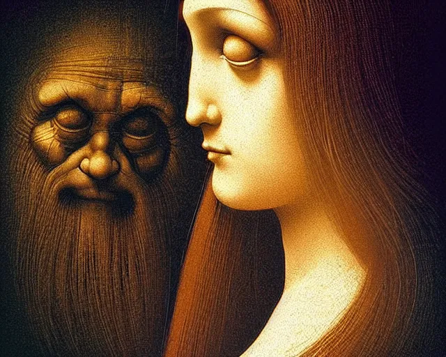 Prompt: where we go when we don't know, a closeup simple vector pop surrealism, by ( leonardo da vinci ) and greg rutkowski and rafal olbinski