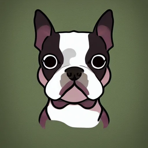 Prompt: big eyed boston terrier dog smoking a marijuana joint logo, death metal