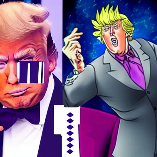 prompthunt: Donald trump as jotaro kujo in jojo's bizarre