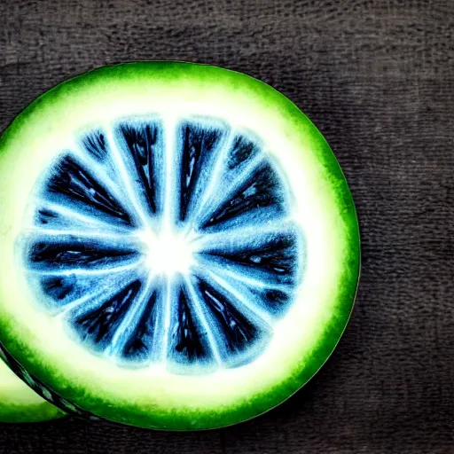 Image similar to a blue watermelon.