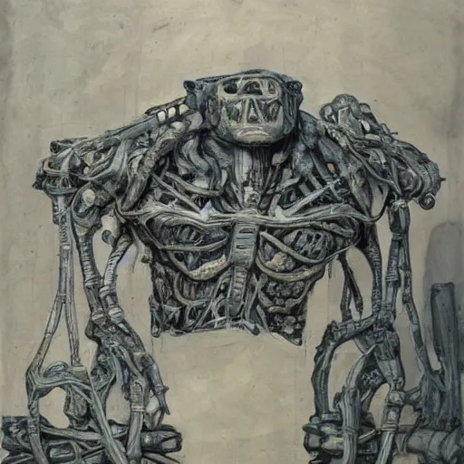 Image similar to boxcar made of human flesh and bone, biomechanical railroad, highly detailed, War Photography, by H.R. Giger