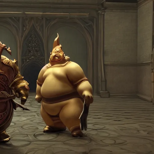 Image similar to ornstein and smough in the backrooms