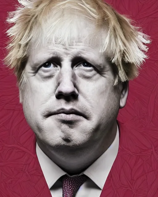 Prompt: a portrait of boris johnson with hair made of branches