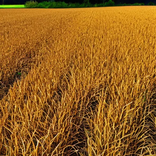 Prompt: cornfield ready to harvest, Golden hour, aesthetic