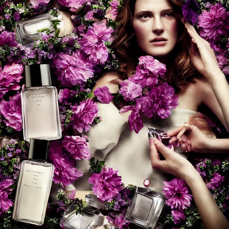 Image similar to portrait fragrance packshot by gregory crewdson, highly detailed, saturated colors, fashion