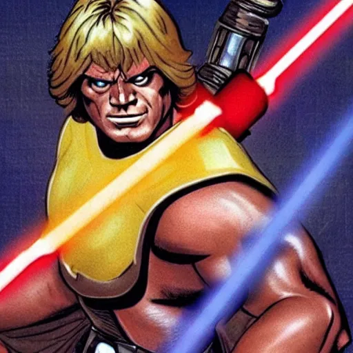 Prompt: he - man in a star wars movie scene