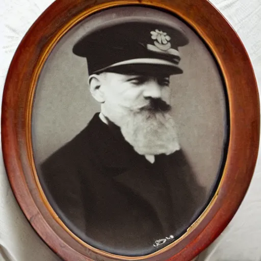 Prompt: portrait of captain of the titanic ship