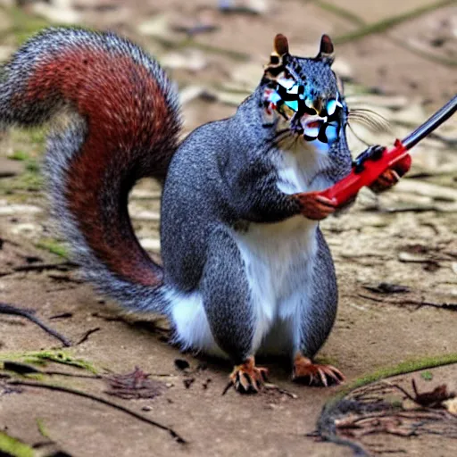 Prompt: musashi miyamoto squirrel