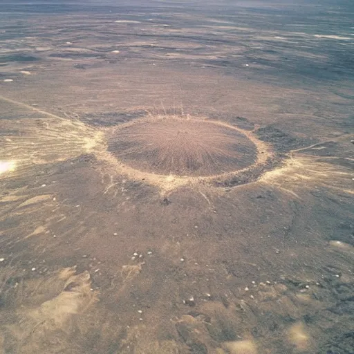 Image similar to photo from an airplane of alien landing site