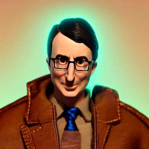 Image similar to john oliver action figure, mint condition, 3 d octane render, artstation, andrew krivulya