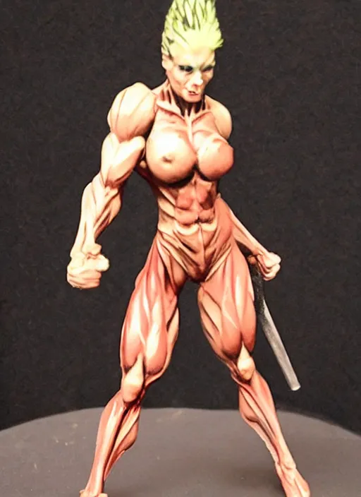 Prompt: Images on the store website, eBay, Full body, Miniature of a very muscular female monster with club