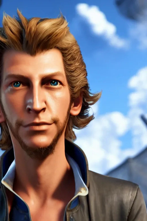 Prompt: screenshot of guybrush threepwood in final fantasy 15, high resolution, hd, 4k