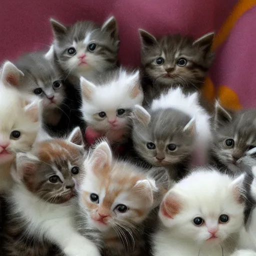 Prompt: a torrent of kittens