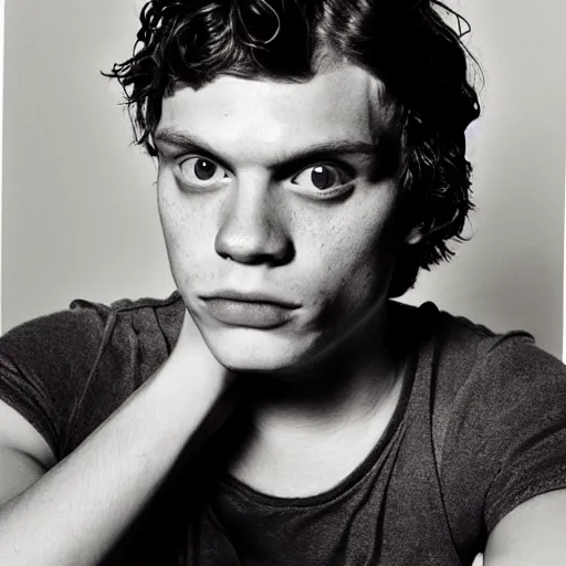 Image similar to evan peters by robert mapplethorpe