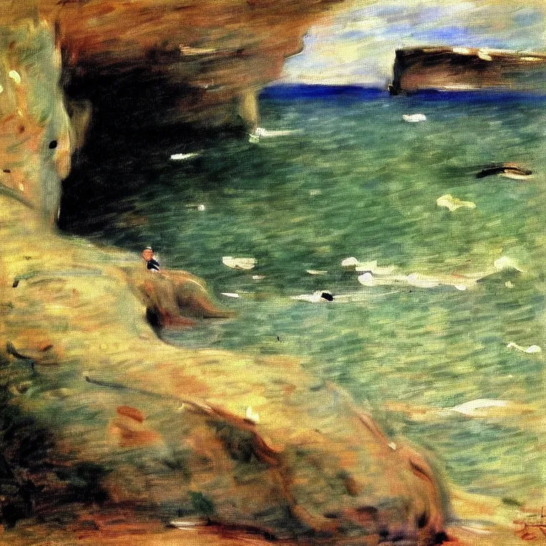 Prompt: a master painting of sea caves, sharp focus, very detaied, by berthe morisot