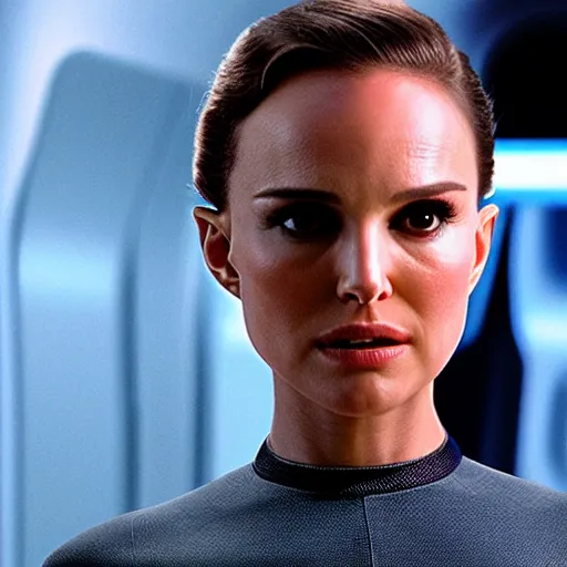 Prompt: Natalie Portman in Star Trek, (EOS 5DS R, ISO100, f/8, 1/125, 84mm, Facebook, prime lense)