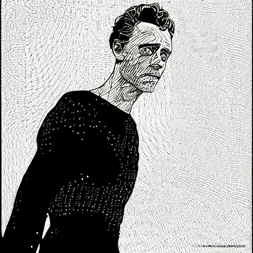 Image similar to “ tom hiddleston retro minimalist portrait by jean giraud, moebius starwatcher, comic, 8 k ”