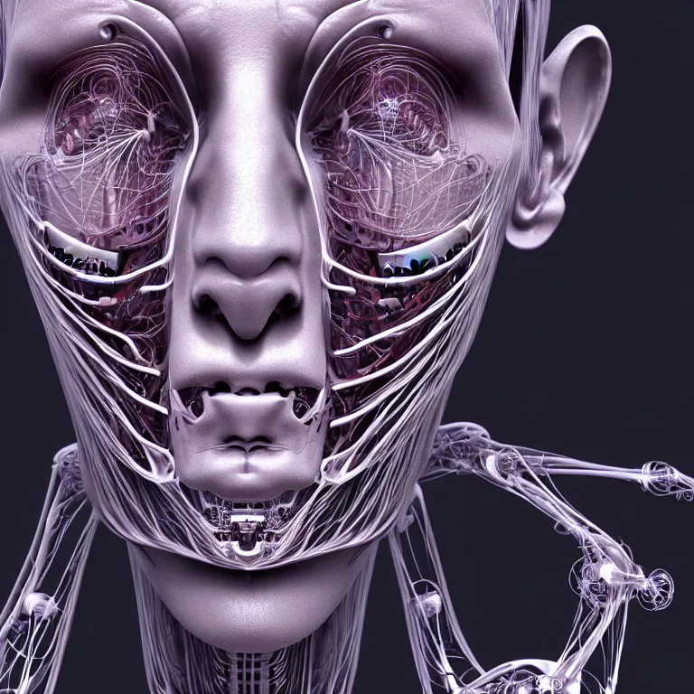 Image similar to portrait of a kind soul, by yoshitaka amano and others detailed face face face face, facial structure, hd, 8 k, very very very very electronic, biomechanical, biology, bio, neural machine