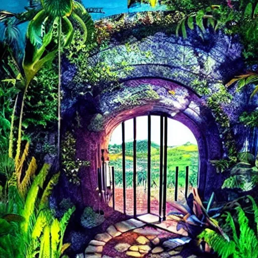 Image similar to portal to a beautiful paradise