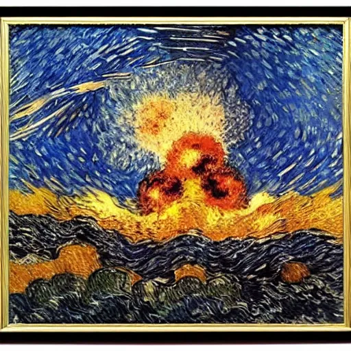 Image similar to atomic explosion by van gogh