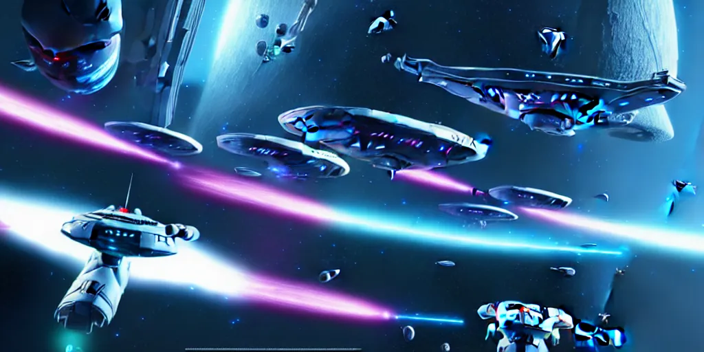 Image similar to futuristic space battle hyperdetailed, artstation, cgsociety, in the style star trek 8 k