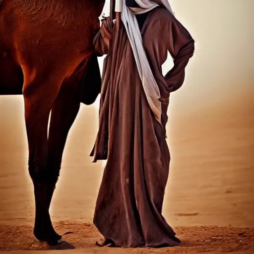 Image similar to beautiful burqa's woman, ride horse in saharan, dress like taliban, sharf eyes, white skin, riffle on chest, dust, cinematic, dynamic pose, pinterest