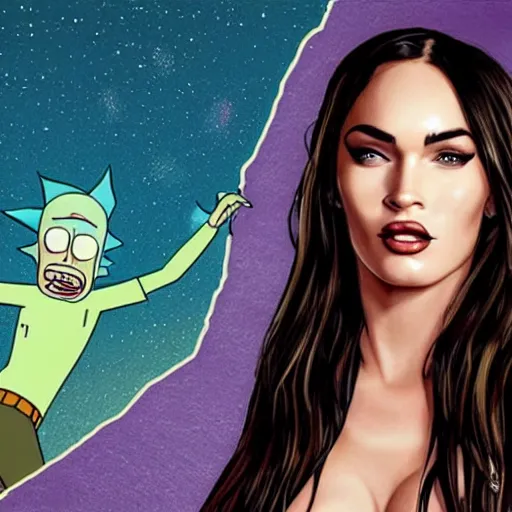 Image similar to Megan Fox portrait, Rick And Morty